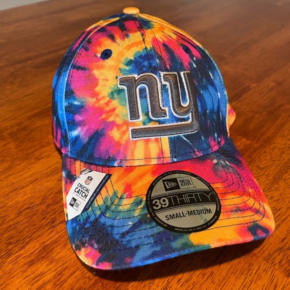 New Era 39Thirty New York GIANTS 2020 Tie Dye “Crucial Catch” Baseball Cap - Picture 2 of 6